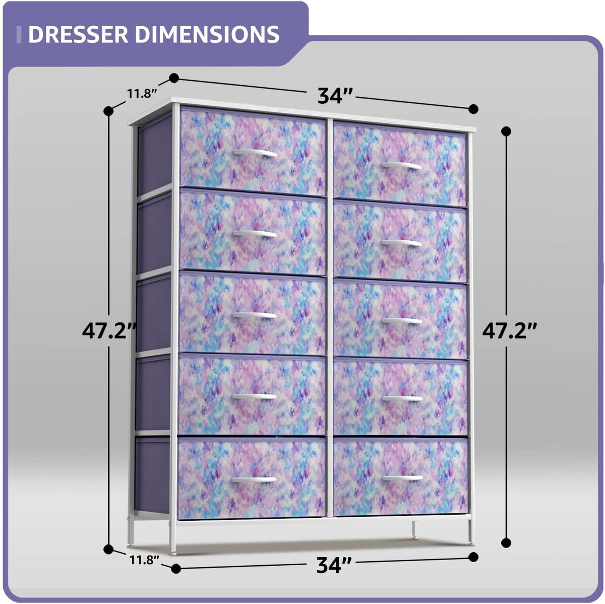 Kids Dresser, Cube Storage for Bedroom (8 Drawer, Aqua)