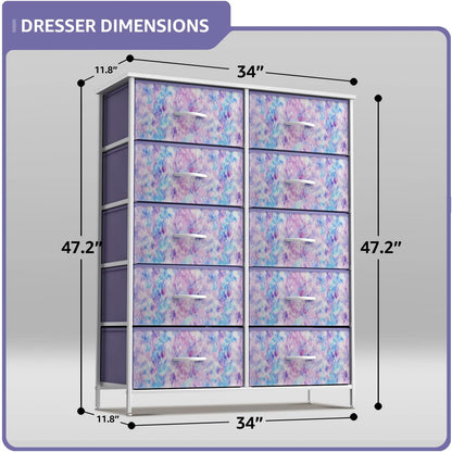 Kids Dresser, Cube Storage for Bedroom (8 Drawer, Aqua)