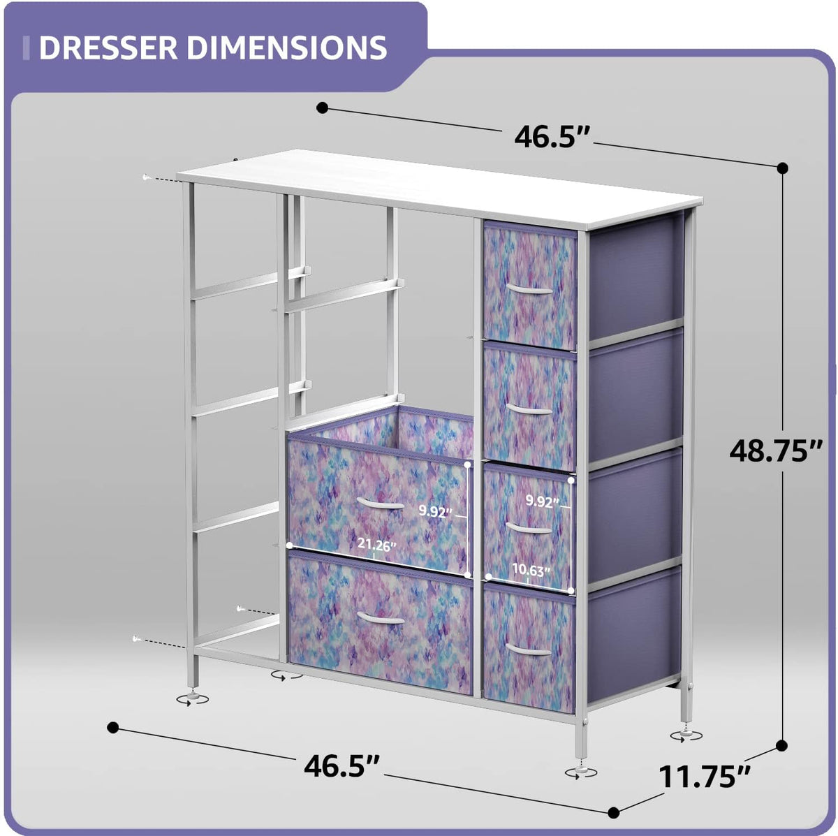 Kids Dresser, Cube Storage for Bedroom (8 Drawer, Aqua)