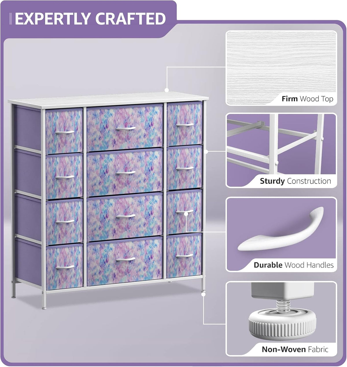 Kids Dresser, Cube Storage for Bedroom (8 Drawer, Aqua)