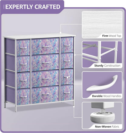 Kids Dresser, Cube Storage for Bedroom (8 Drawer, Aqua)