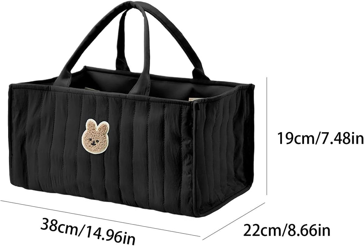 Diaper Caddy Organizer, Large Nursery Storage Basket with Handle, Portable Foldable Baby Diaper Caddy for Newborn Essentials