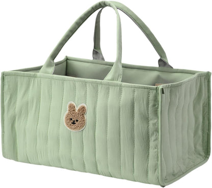 Diaper Caddy Organizer, Large Nursery Storage Basket with Handle, Portable Foldable Baby Diaper Caddy for Newborn Essentials