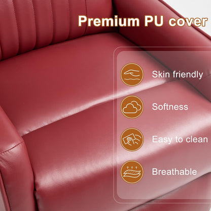 Manual 360° Swivel Rocker Recliner Chair for Adults, Overstuffed Glider Chair for Nursery with Vibration Massage and Heat, Comfy Soft Fabric Glider with Side Pockets for Living Room, Beige