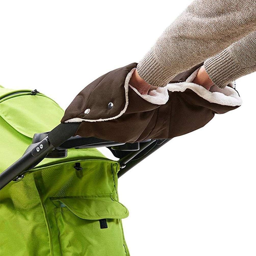 Stroller Gloves for Winter Waterproof, Extra Thick Fleece Stroller Hand Muff, Anti-Freeze Pram Accessories Baby Stroller Hand Gloves Hand Warmer