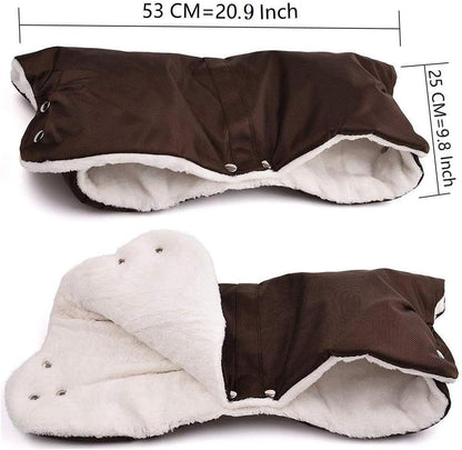 Stroller Gloves for Winter Waterproof, Extra Thick Fleece Stroller Hand Muff, Anti-Freeze Pram Accessories Baby Stroller Hand Gloves Hand Warmer