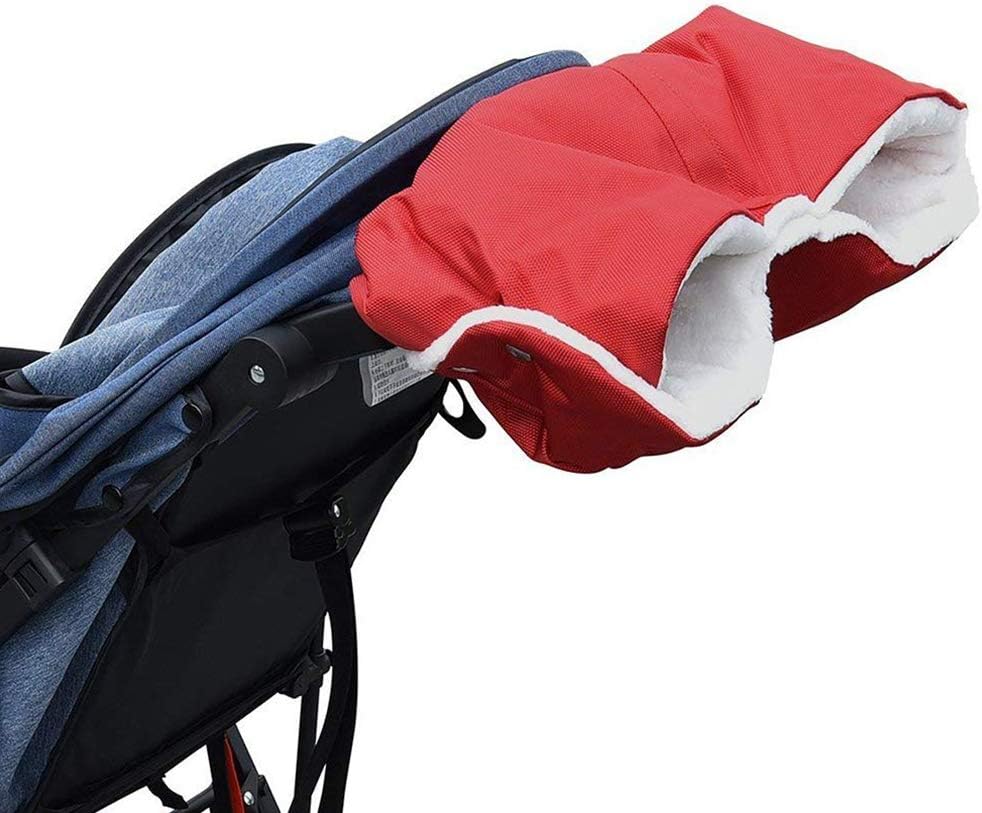 Stroller Gloves for Winter Waterproof, Extra Thick Fleece Stroller Hand Muff, Anti-Freeze Pram Accessories Baby Stroller Hand Gloves Hand Warmer