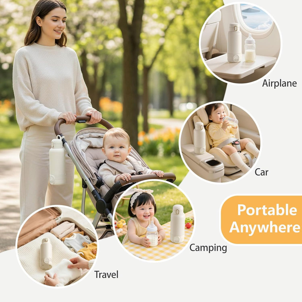 Portable Heating Milk Warmer for Travel,Breastmilk & Water Warmer