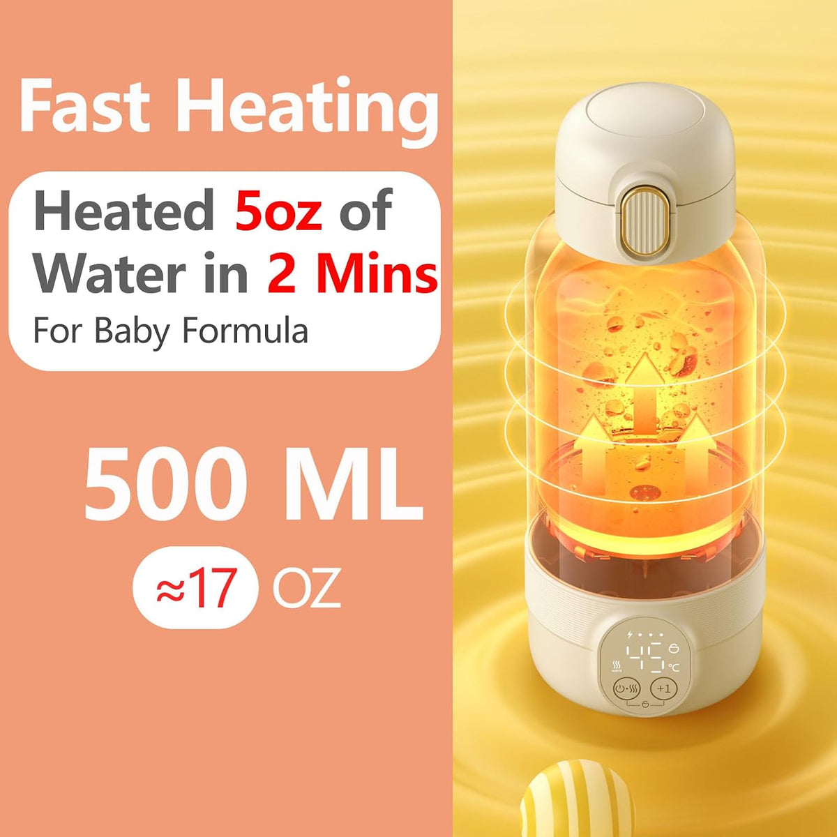 Portable Heating Milk Warmer for Travel,Breastmilk & Water Warmer