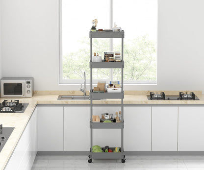 Clear 3-Tier Plastic Rolling Utility Cart with Wheels