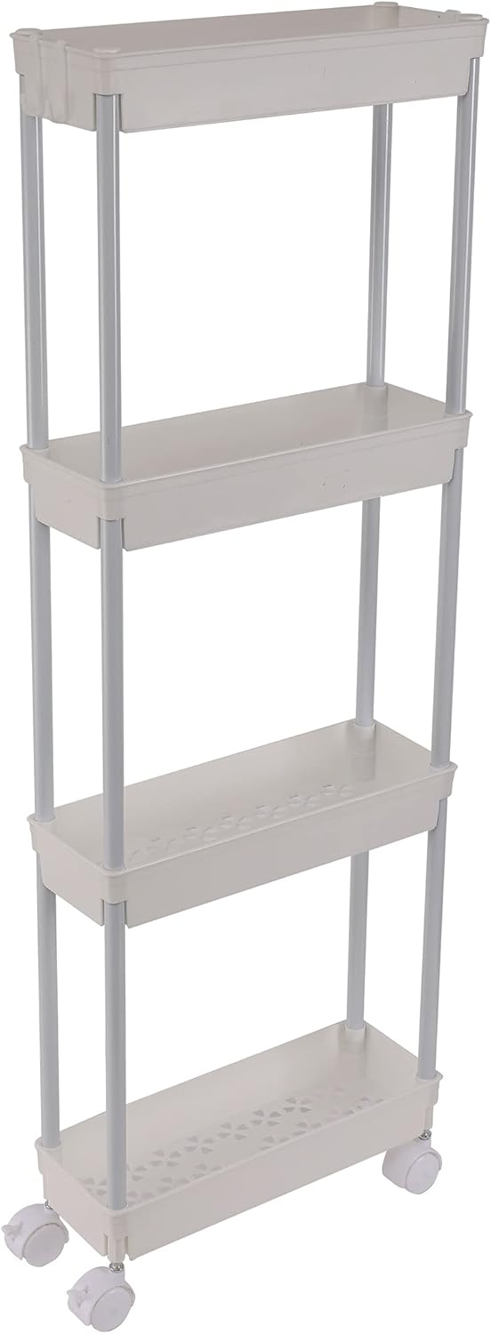 Clear 3-Tier Plastic Rolling Utility Cart with Wheels