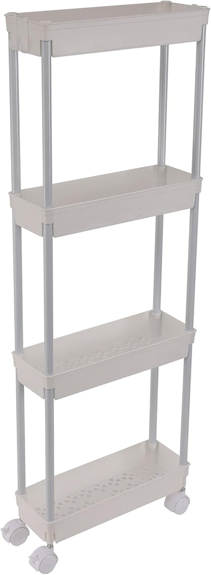Clear 3-Tier Plastic Rolling Utility Cart with Wheels