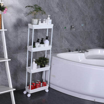 Clear 3-Tier Plastic Rolling Utility Cart with Wheels