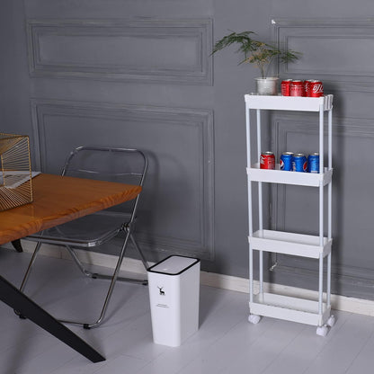 Clear 3-Tier Plastic Rolling Utility Cart with Wheels