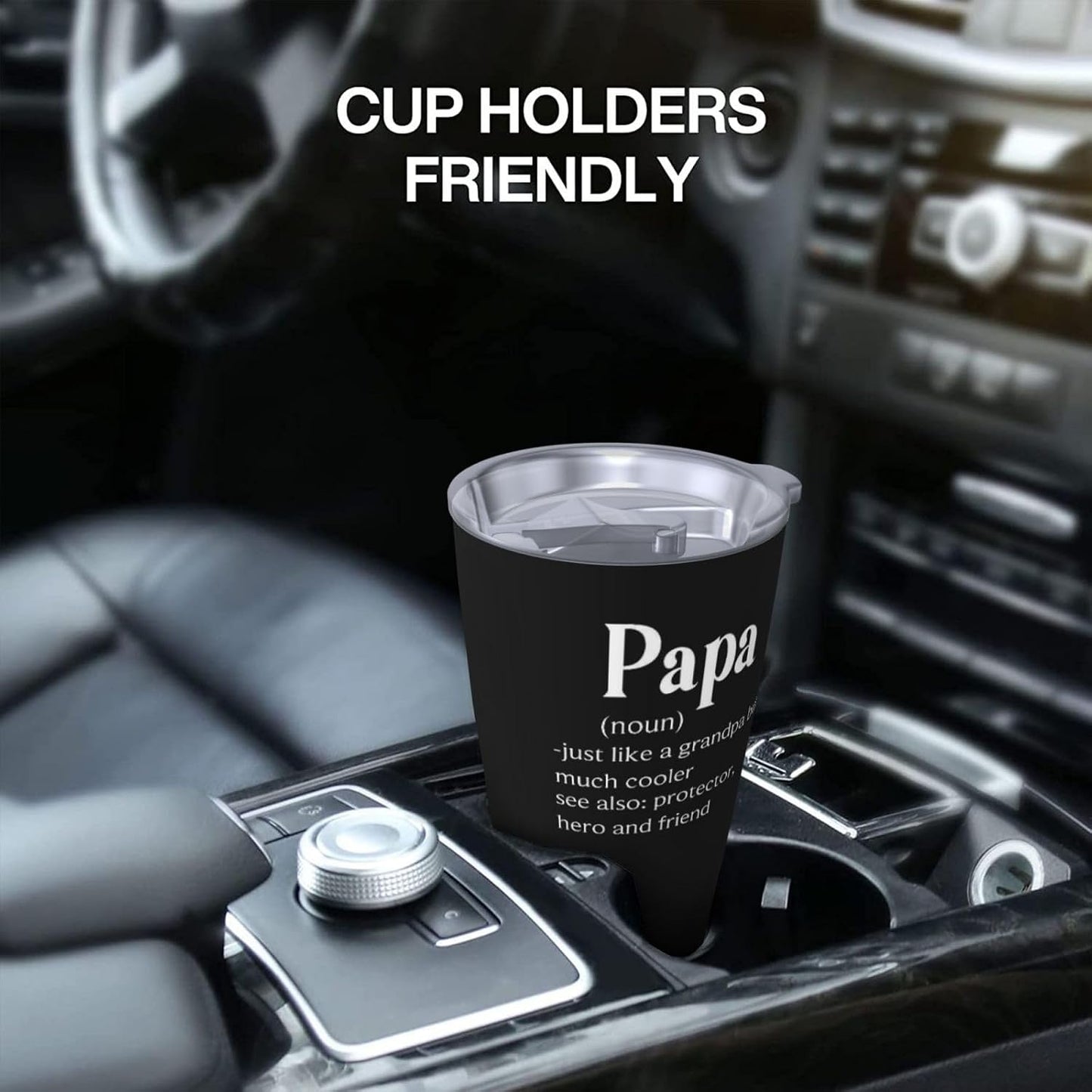 Papa Birthday Gifts 20oz Tumbler, Grandpa Gift for Men Papas | Best Papa Coffee Mug Cup, Heartfelt Birthday Present for Grandpa from Grandkids