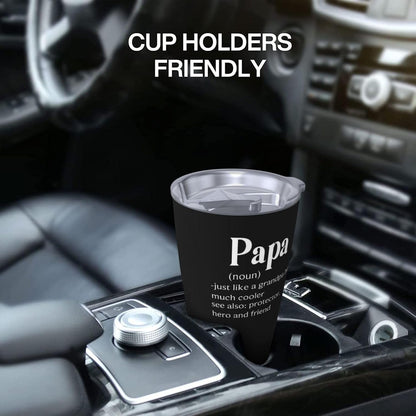 Papa Birthday Gifts 20oz Tumbler, Grandpa Gift for Men Papas | Best Papa Coffee Mug Cup, Heartfelt Birthday Present for Grandpa from Grandkids