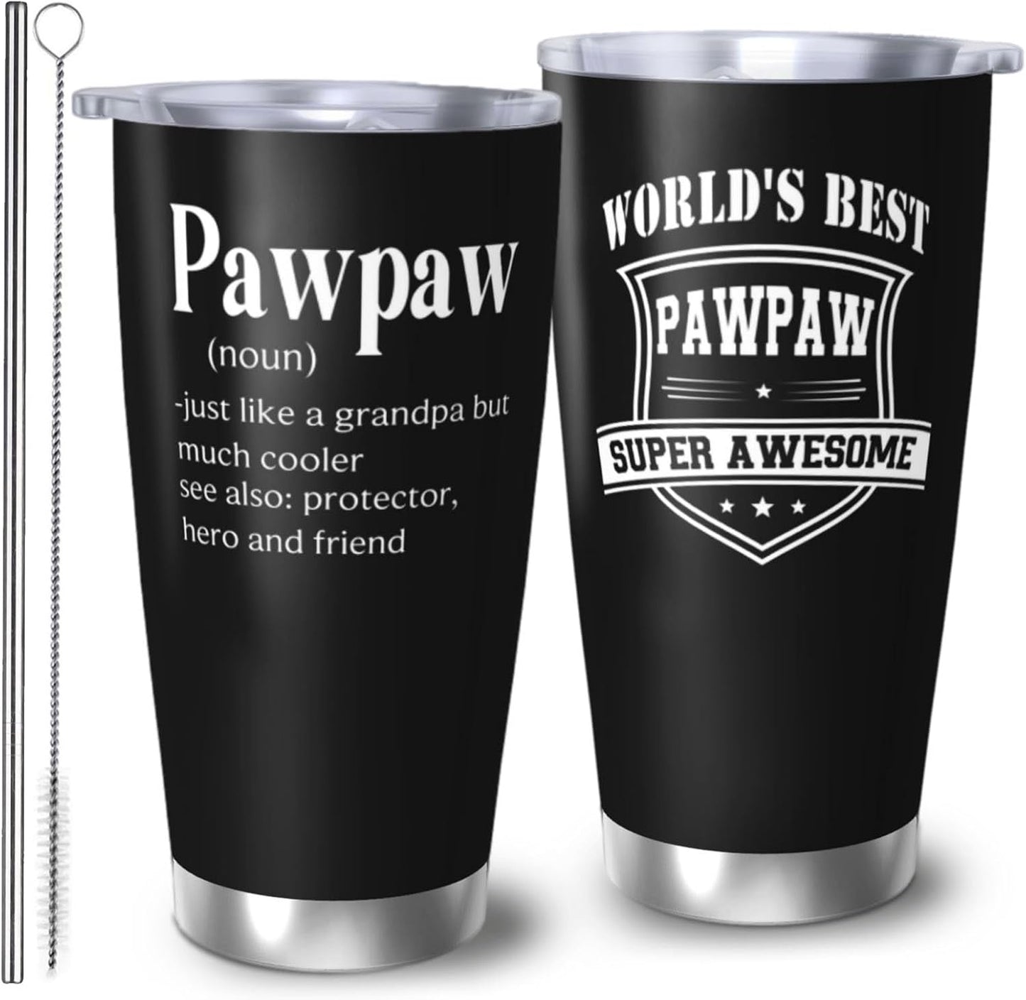 Papa Birthday Gifts 20oz Tumbler, Grandpa Gift for Men Papas | Best Papa Coffee Mug Cup, Heartfelt Birthday Present for Grandpa from Grandkids