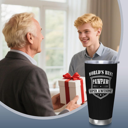 Papa Birthday Gifts 20oz Tumbler, Grandpa Gift for Men Papas | Best Papa Coffee Mug Cup, Heartfelt Birthday Present for Grandpa from Grandkids