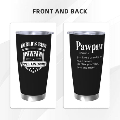 Papa Birthday Gifts 20oz Tumbler, Grandpa Gift for Men Papas | Best Papa Coffee Mug Cup, Heartfelt Birthday Present for Grandpa from Grandkids