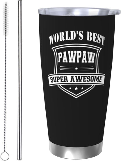 Papa Birthday Gifts 20oz Tumbler, Grandpa Gift for Men Papas | Best Papa Coffee Mug Cup, Heartfelt Birthday Present for Grandpa from Grandkids