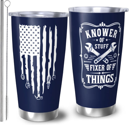 Papa Birthday Gifts 20oz Tumbler, Grandpa Gift for Men Papas | Best Papa Coffee Mug Cup, Heartfelt Birthday Present for Grandpa from Grandkids