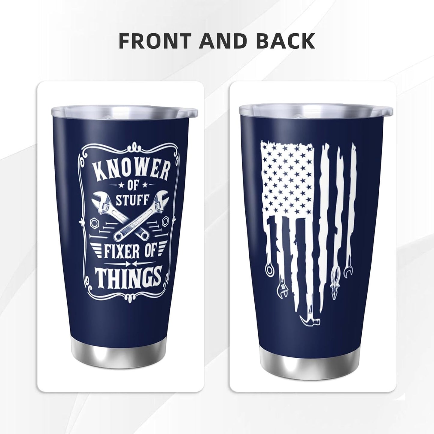 Papa Birthday Gifts 20oz Tumbler, Grandpa Gift for Men Papas | Best Papa Coffee Mug Cup, Heartfelt Birthday Present for Grandpa from Grandkids