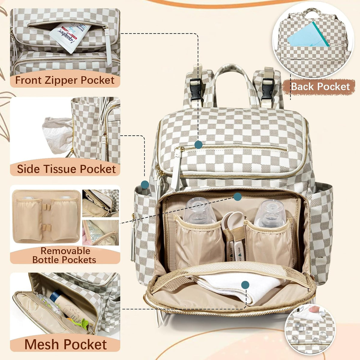 Diaper Bag Backpack Baby Large Travel Work School Backpack Women