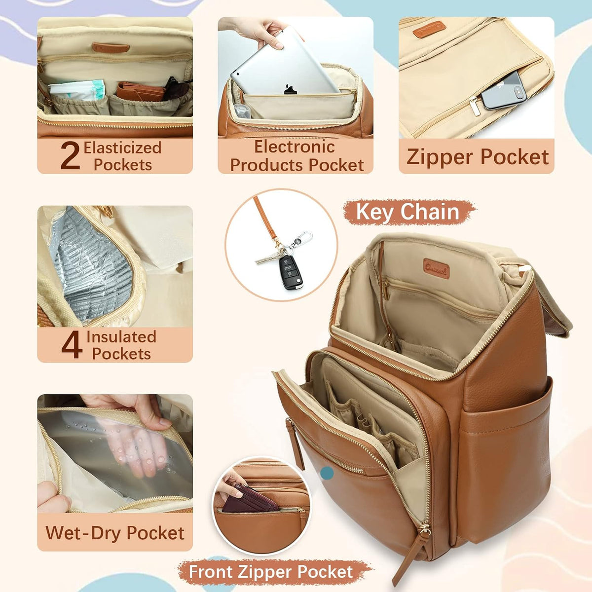 Diaper Bag Backpack Baby Large Travel Work School Backpack Women
