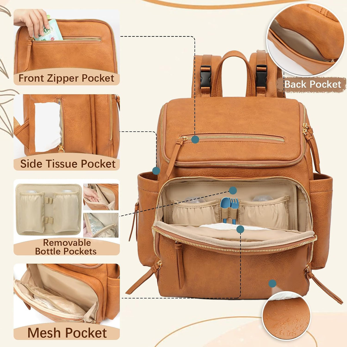 Diaper Bag Backpack Baby Large Travel Work School Backpack Women