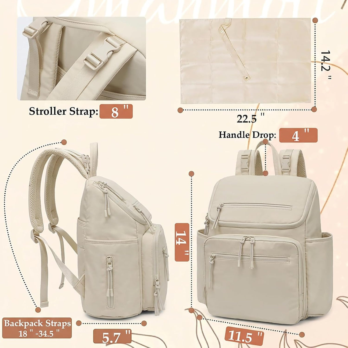 Diaper Bag Backpack Baby Large Travel Work School Backpack Women