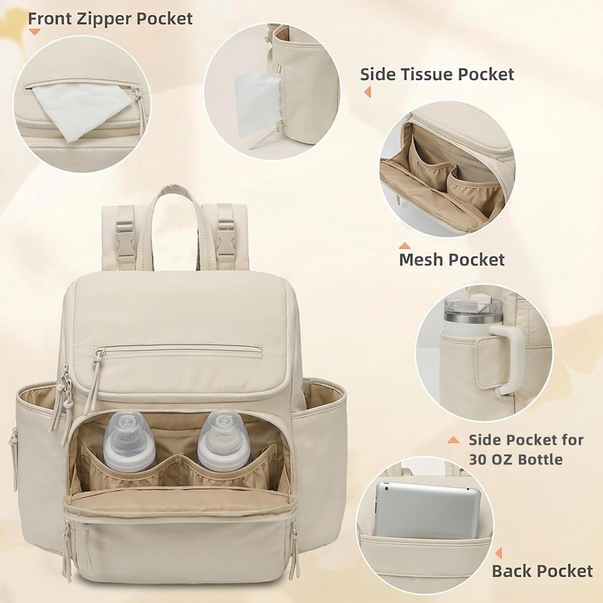 Diaper Bag Backpack Baby Large Travel Work School Backpack Women