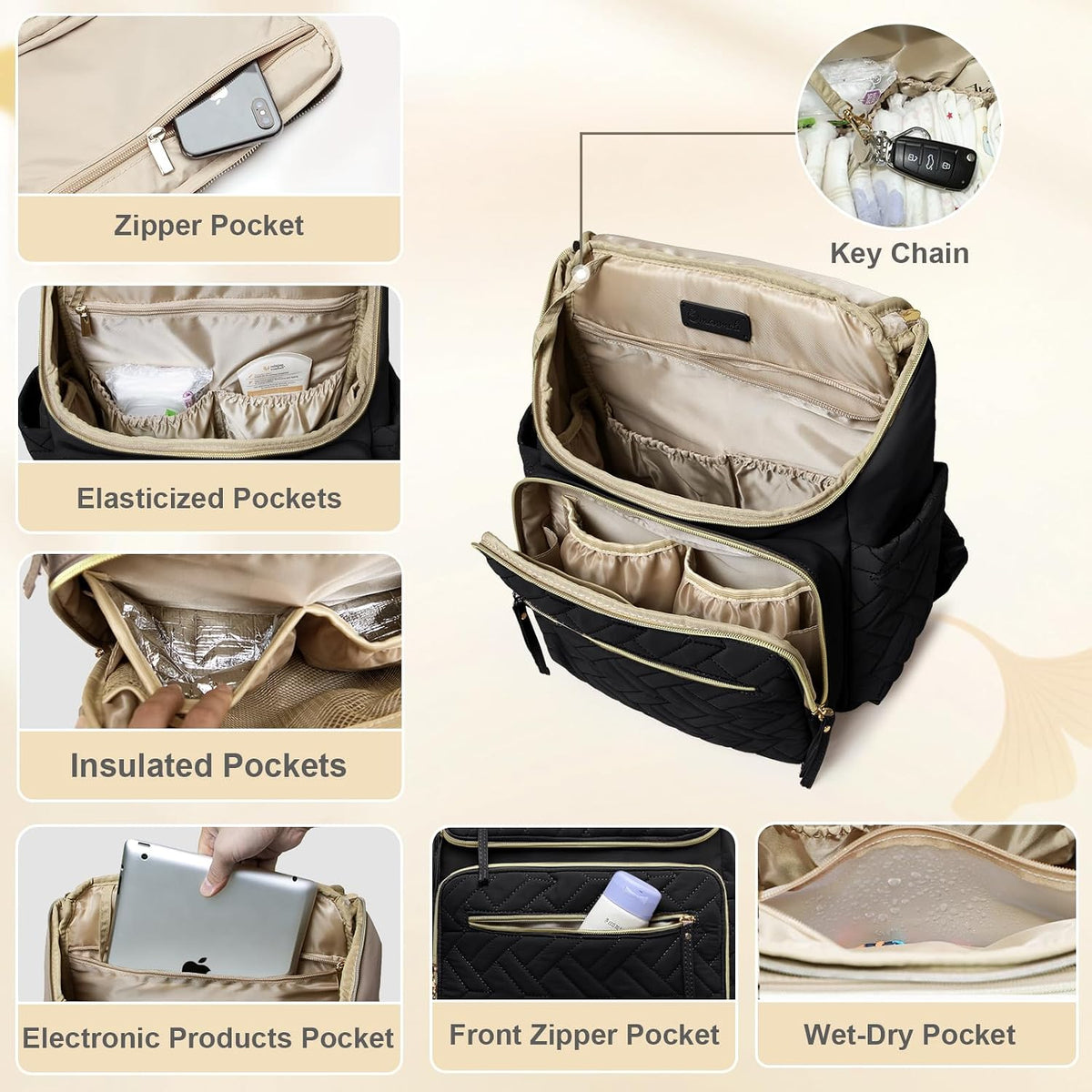 Diaper Bag Backpack Baby Large Travel Work School Backpack Women