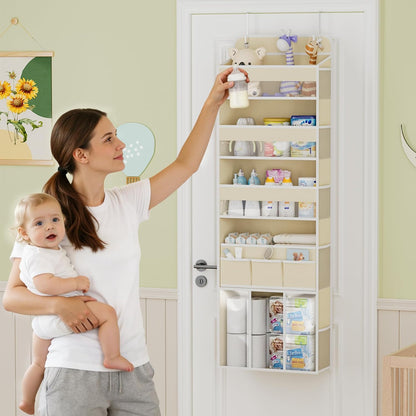 Over the Door Organizer, 5-Shelf Hanging Organizer, Grey