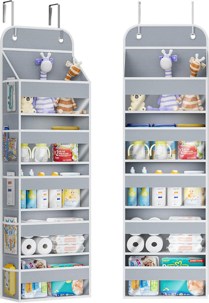 Over the Door Organizer, 5-Shelf Hanging Organizer, Grey