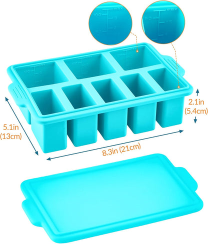 Silicone Freezer Tray with Lid, Steel Frame, Soup & Meal Prep