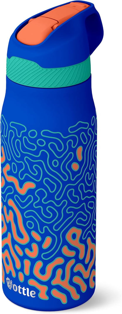 Seaside Sipper 20 oz Insulated Stainless Steel Coffee Tumbler, Reusable Iced Coffee Cup, Hot Coffee Travel Mug with Lid, BPA Free, Leak-Proof Lid - Urban Circuit