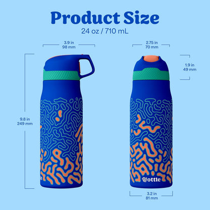 Seaside Sipper 20 oz Insulated Stainless Steel Coffee Tumbler, Reusable Iced Coffee Cup, Hot Coffee Travel Mug with Lid, BPA Free, Leak-Proof Lid - Urban Circuit