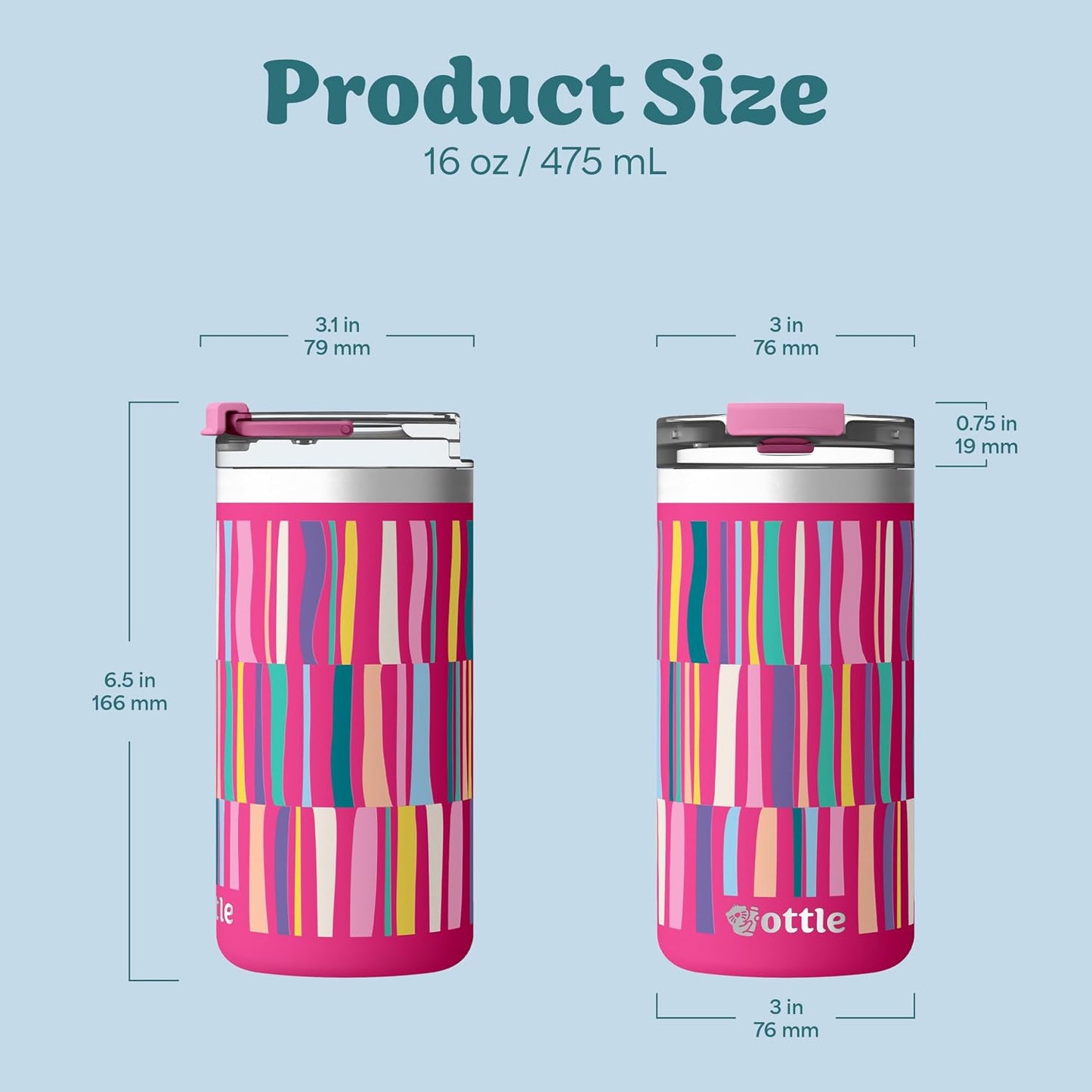 Seaside Sipper 20 oz Insulated Stainless Steel Coffee Tumbler, Reusable Iced Coffee Cup, Hot Coffee Travel Mug with Lid, BPA Free, Leak-Proof Lid - Urban Circuit