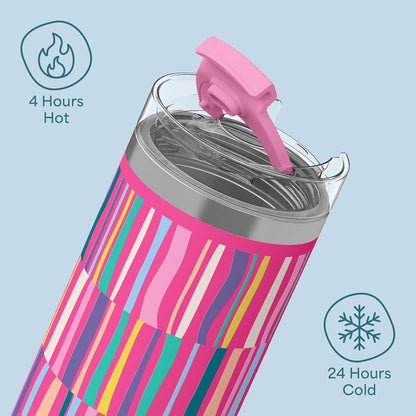 Seaside Sipper 20 oz Insulated Stainless Steel Coffee Tumbler, Reusable Iced Coffee Cup, Hot Coffee Travel Mug with Lid, BPA Free, Leak-Proof Lid - Urban Circuit