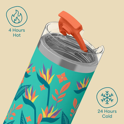 Seaside Sipper 20 oz Insulated Stainless Steel Coffee Tumbler, Reusable Iced Coffee Cup, Hot Coffee Travel Mug with Lid, BPA Free, Leak-Proof Lid - Urban Circuit