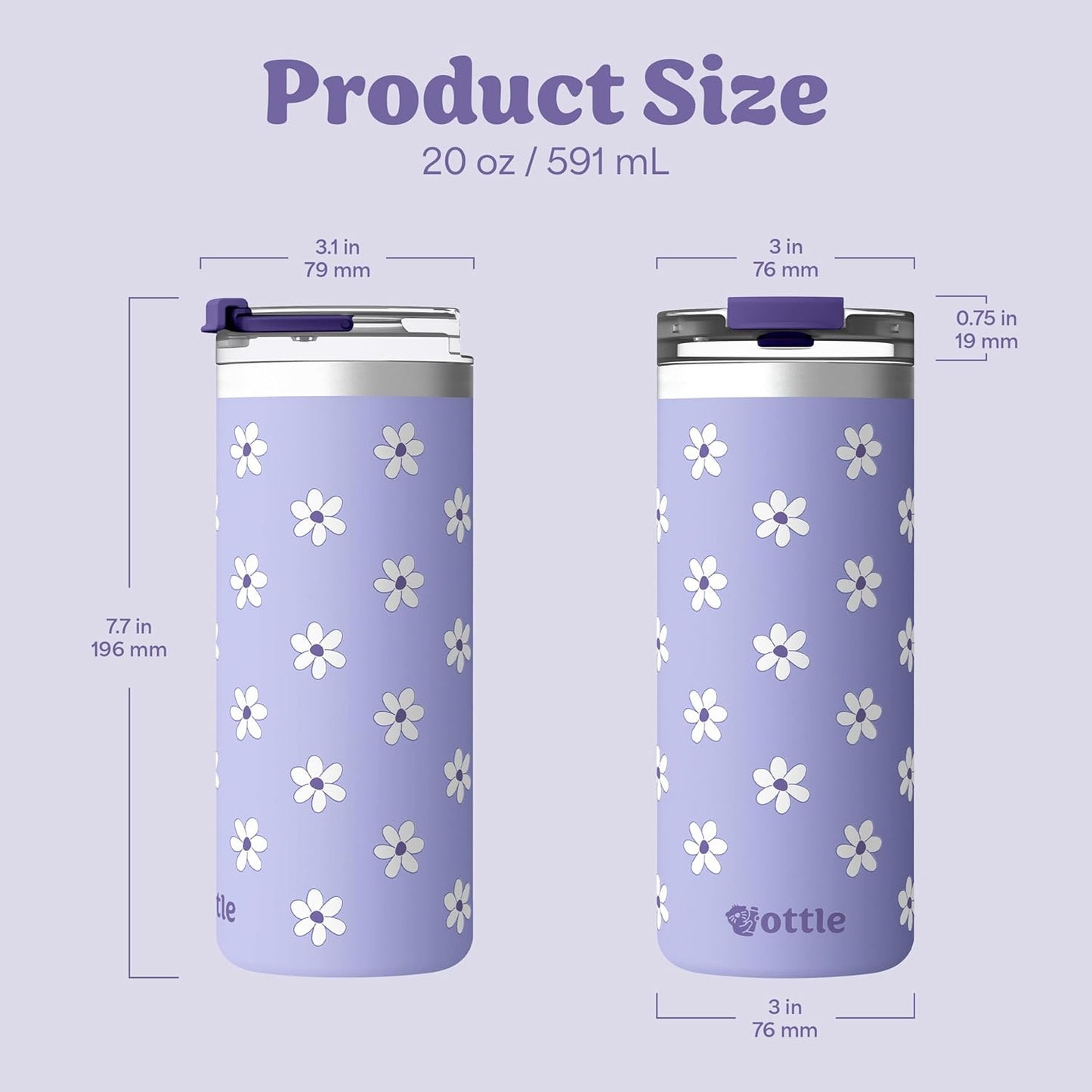 Seaside Sipper 20 oz Insulated Stainless Steel Coffee Tumbler, Reusable Iced Coffee Cup, Hot Coffee Travel Mug with Lid, BPA Free, Leak-Proof Lid - Urban Circuit