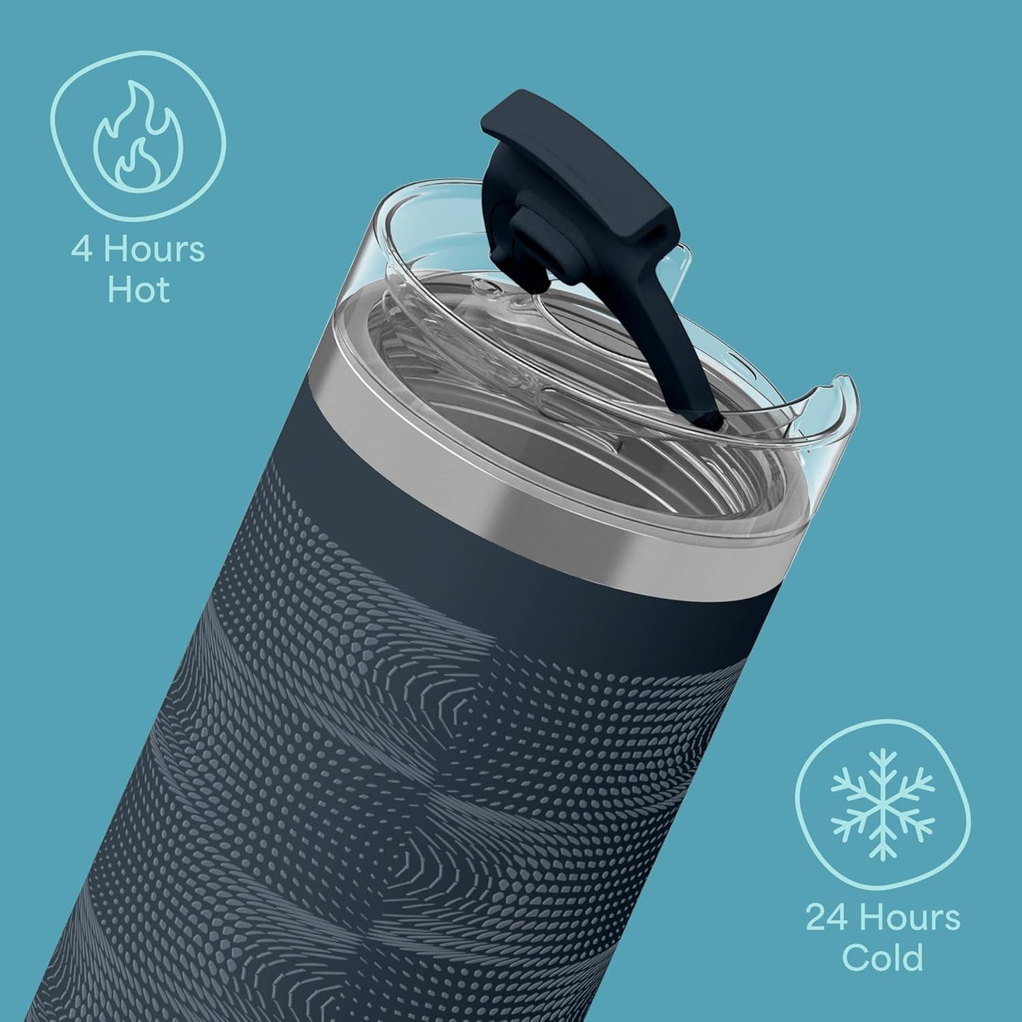 Seaside Sipper 20 oz Insulated Stainless Steel Coffee Tumbler, Reusable Iced Coffee Cup, Hot Coffee Travel Mug with Lid, BPA Free, Leak-Proof Lid - Urban Circuit