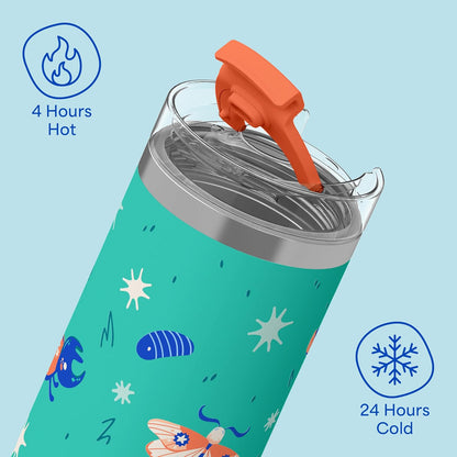 Seaside Sipper 20 oz Insulated Stainless Steel Coffee Tumbler, Reusable Iced Coffee Cup, Hot Coffee Travel Mug with Lid, BPA Free, Leak-Proof Lid - Urban Circuit