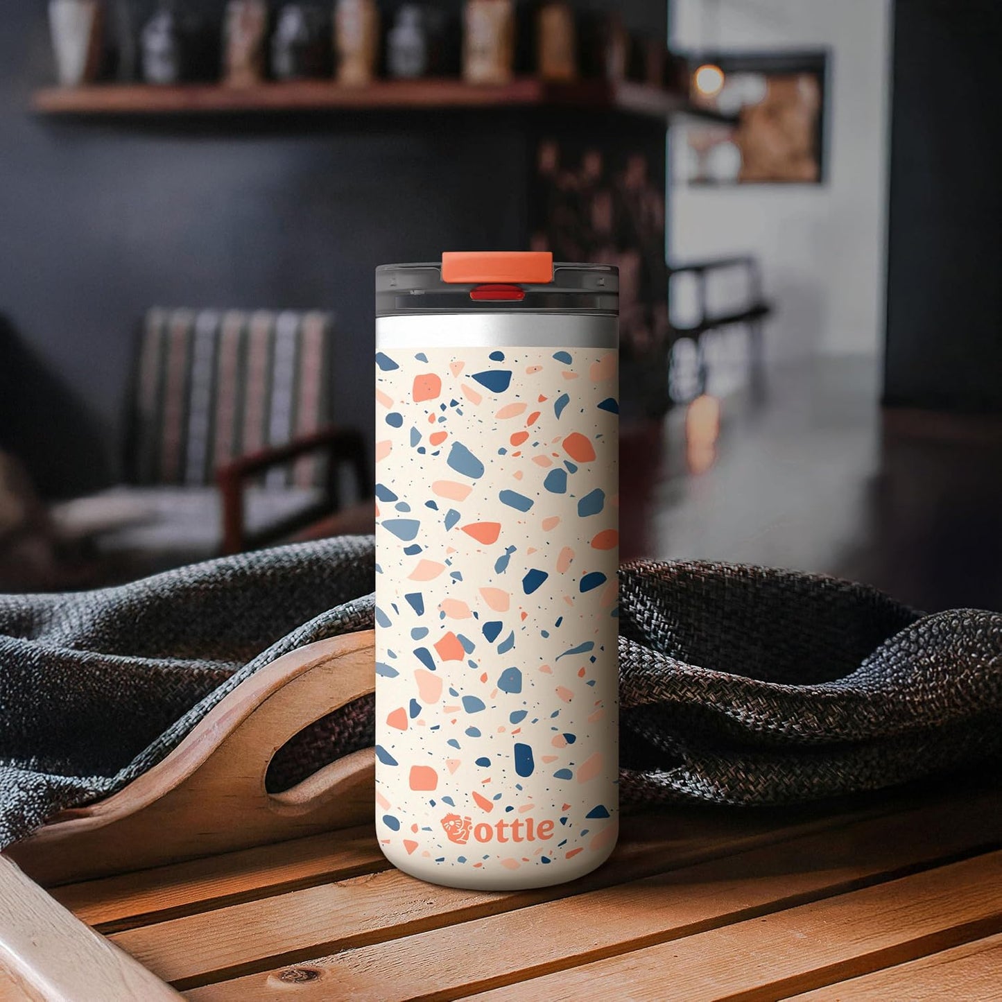 Seaside Sipper 20 oz Insulated Stainless Steel Coffee Tumbler, Reusable Iced Coffee Cup, Hot Coffee Travel Mug with Lid, BPA Free, Leak-Proof Lid - Urban Circuit