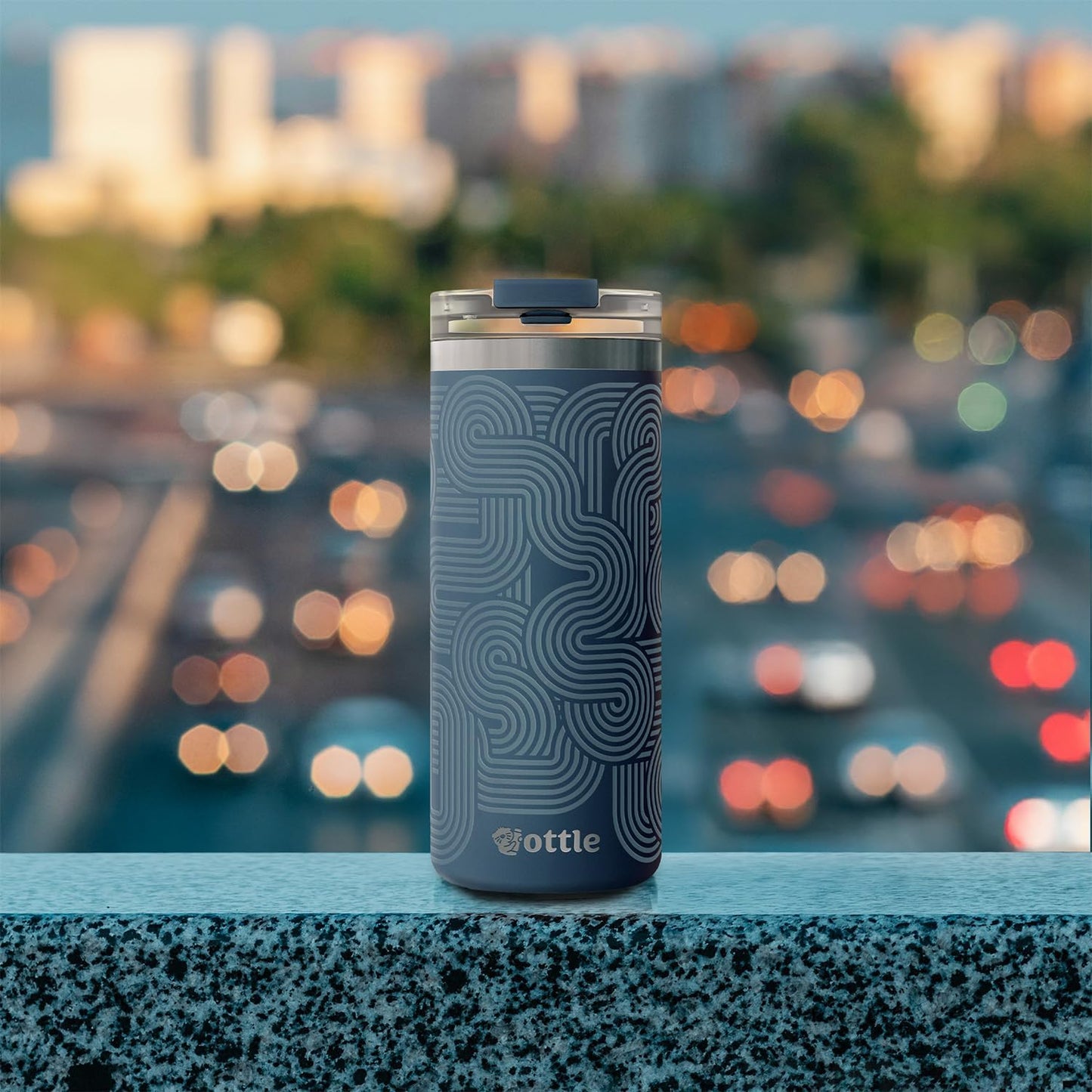 Seaside Sipper 20 oz Insulated Stainless Steel Coffee Tumbler, Reusable Iced Coffee Cup, Hot Coffee Travel Mug with Lid, BPA Free, Leak-Proof Lid - Urban Circuit