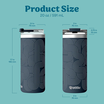 Seaside Sipper 20 oz Insulated Stainless Steel Coffee Tumbler, Reusable Iced Coffee Cup, Hot Coffee Travel Mug with Lid, BPA Free, Leak-Proof Lid - Urban Circuit