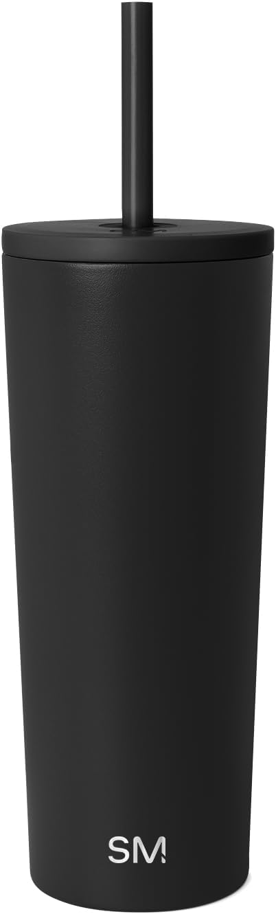 Iced Coffee Tumbler, Insulated | 24oz | Tie Dye | Reusable Stainless Steel Cup, Travel Mug, Water Bottle with Straw | Cupholder Friendly & Spill Resistant, Ocean Tide