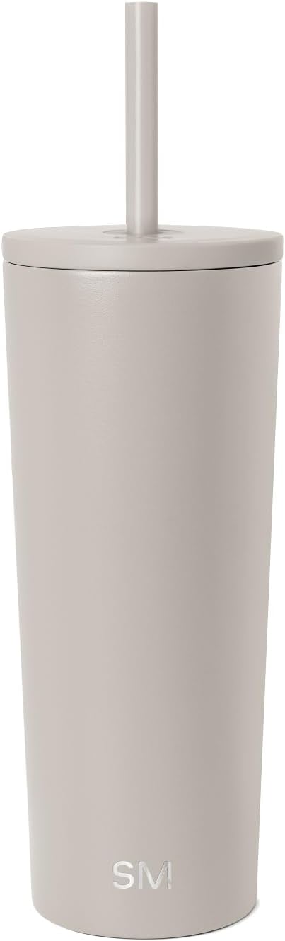 Iced Coffee Tumbler, Insulated | 24oz | Tie Dye | Reusable Stainless Steel Cup, Travel Mug, Water Bottle with Straw | Cupholder Friendly & Spill Resistant, Ocean Tide