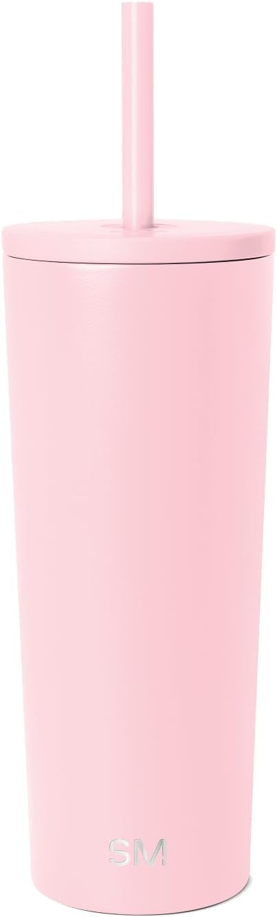 Iced Coffee Tumbler, Insulated | 24oz | Tie Dye | Reusable Stainless Steel Cup, Travel Mug, Water Bottle with Straw | Cupholder Friendly & Spill Resistant, Ocean Tide