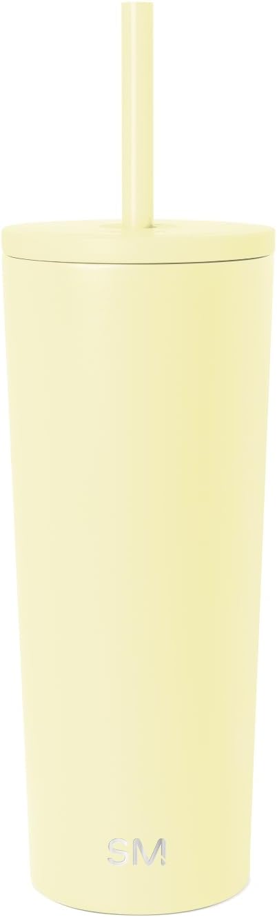 Iced Coffee Tumbler, Insulated | 24oz | Tie Dye | Reusable Stainless Steel Cup, Travel Mug, Water Bottle with Straw | Cupholder Friendly & Spill Resistant, Ocean Tide